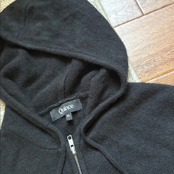 Quince Black Cashmere Zip-up Hoodie Sweatshirt women’s XL - Picture 5 of 7